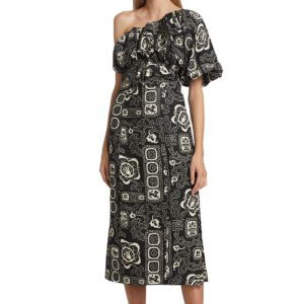 RHODE Chantelle Printed Linen Midi Dress Size 6 NWT